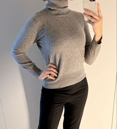Kaschmir Rollkragenpullover von Nulu Grau, 36 ital. 40 Pulli