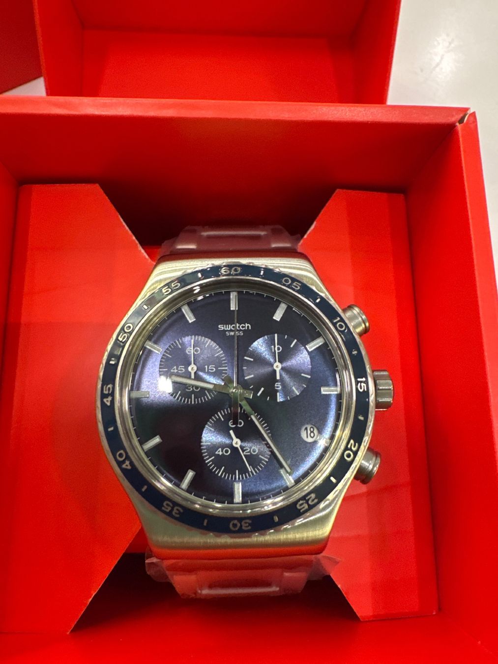 Swatch Orologi: Swatch irony Chrono cobalt lagon new – Nuovo e nell'imballaggio originale da Vevey venduto da Eiden77 2