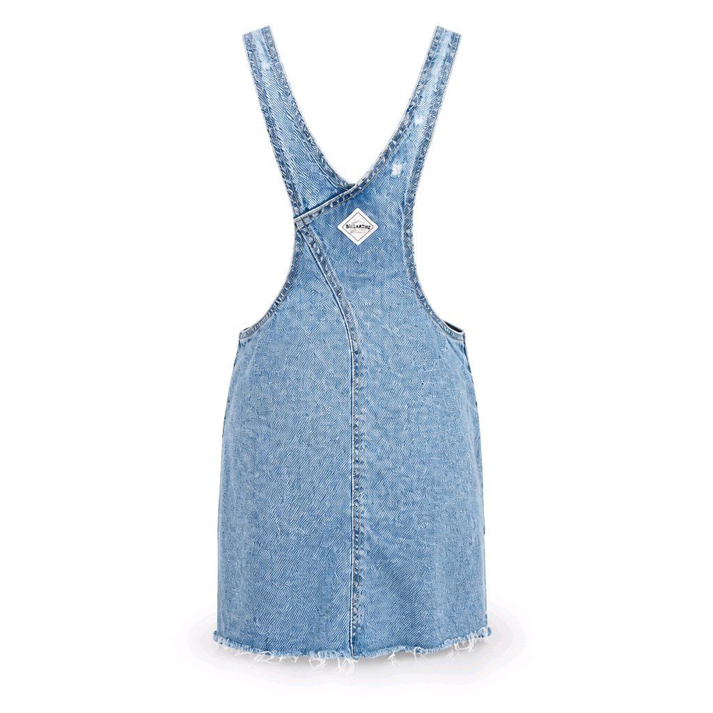 Vestiti: Pull&Bear Jeans Latzkleid Denim hellblau Gr. S/M Fransen – Usato da Füllinsdorf venduto da Sunnebliemli7 2