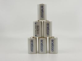 6x eneloop D-Adapter Mono LR20 für AA Akkus