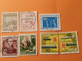 DDR Briefmarken Sammlung, 7 Stück, Deutsche Post,
