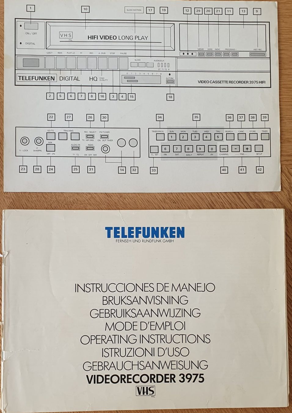 Telefunken Registratori: Telefunken Video Cassette Recorder 3975 HIFI – Usato da Zürich venduto da Vesco01 5