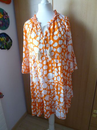 orange Long Bluse / Kleid TANTRA  Gr. L
