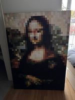 Tableau de La Joconde XXL pixelisée, peint à la main !