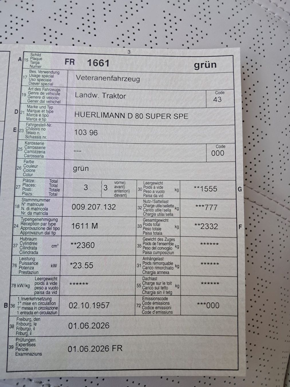 Hürlimann Trattori: Hürrlimann D80 – Usato da La Roche FR venduto da silvie59 5