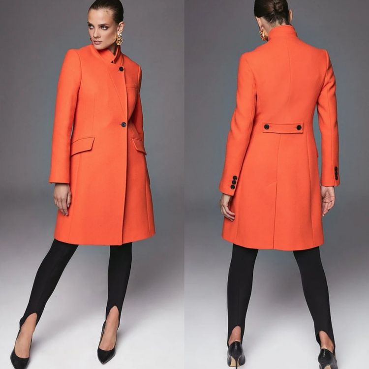 Karen Millen, Manteco, Damen Mantel, Orange, Wolle, Gr.XS Kaufen auf