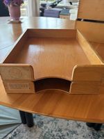 2x Briefablagen aus Holz  Dokumentenablage / Büroablage