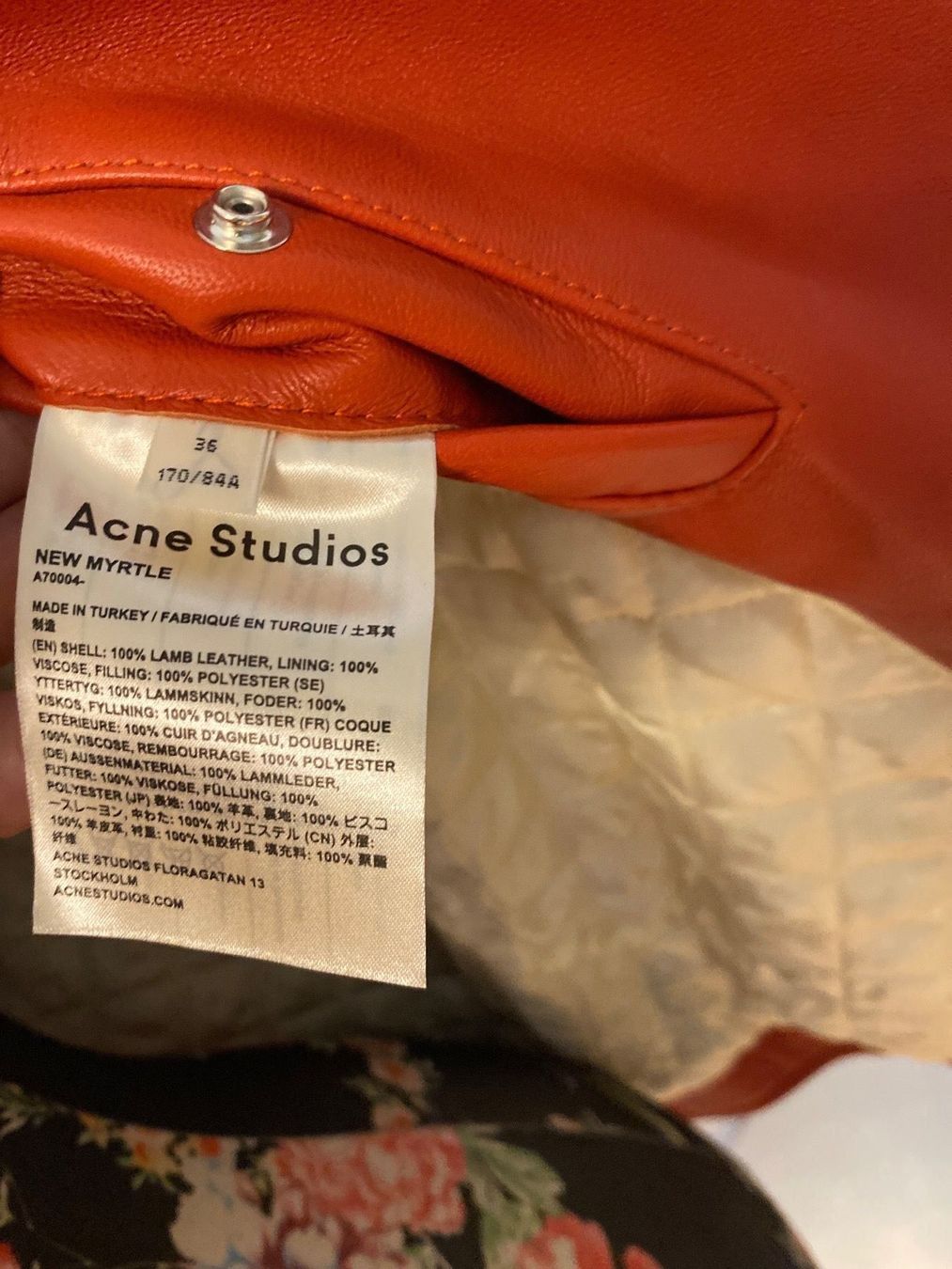 Acne Studios Giacche: Rote Lederjacke Acne Studios 36 Grosse – Usato da balsthal venduto da davidbalsthal23 3