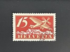 1923 Flugpostmarke 15 Rp. glattes Papier ʘ F3