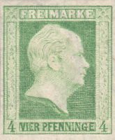 Preußen 5, 4 Pfennige Friedrich Wilhelm als ND Type II