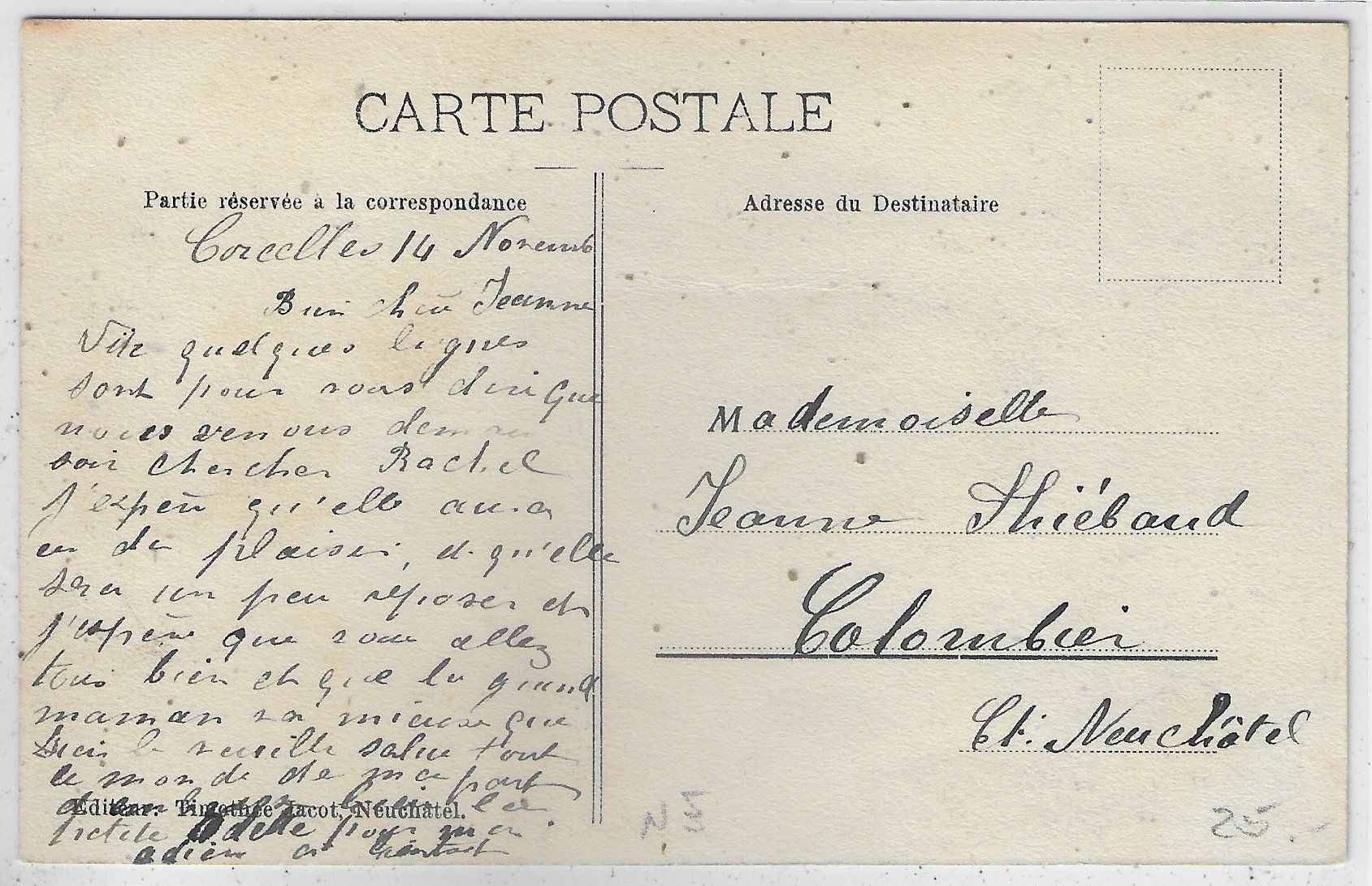 Cartoline postali: Souvenir de Corcelles – Usato da Ettingen venduto da Kartenplanet 1