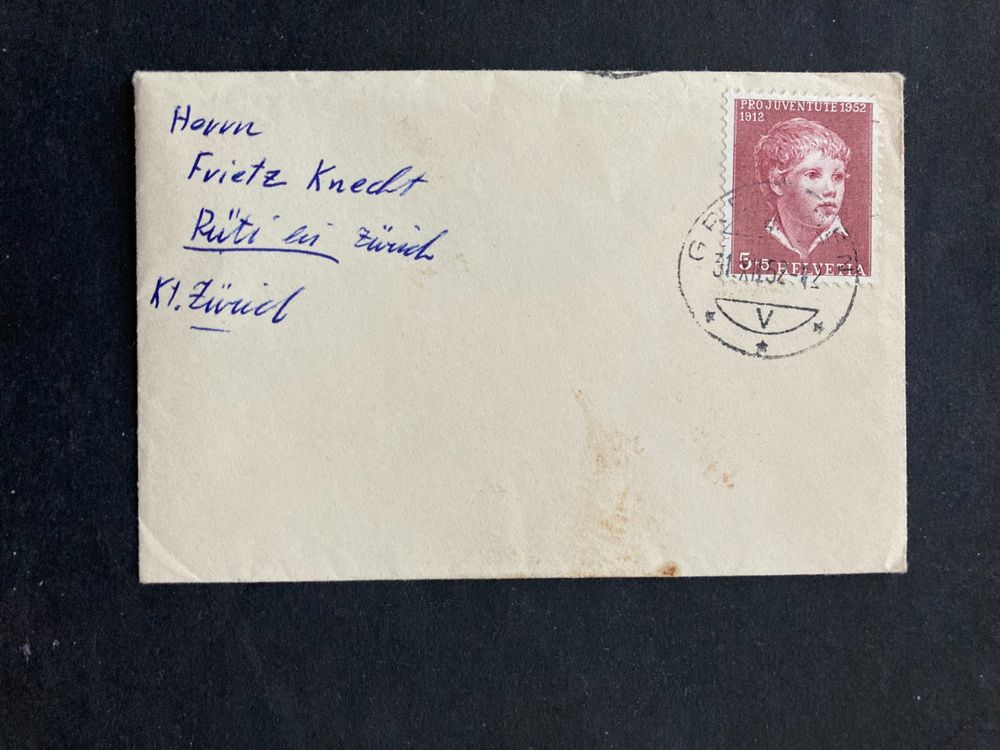 Schweiz 1952 Neujahrsgruss Briefli 5 Rp PJ mit Inhalt 31.XII 1