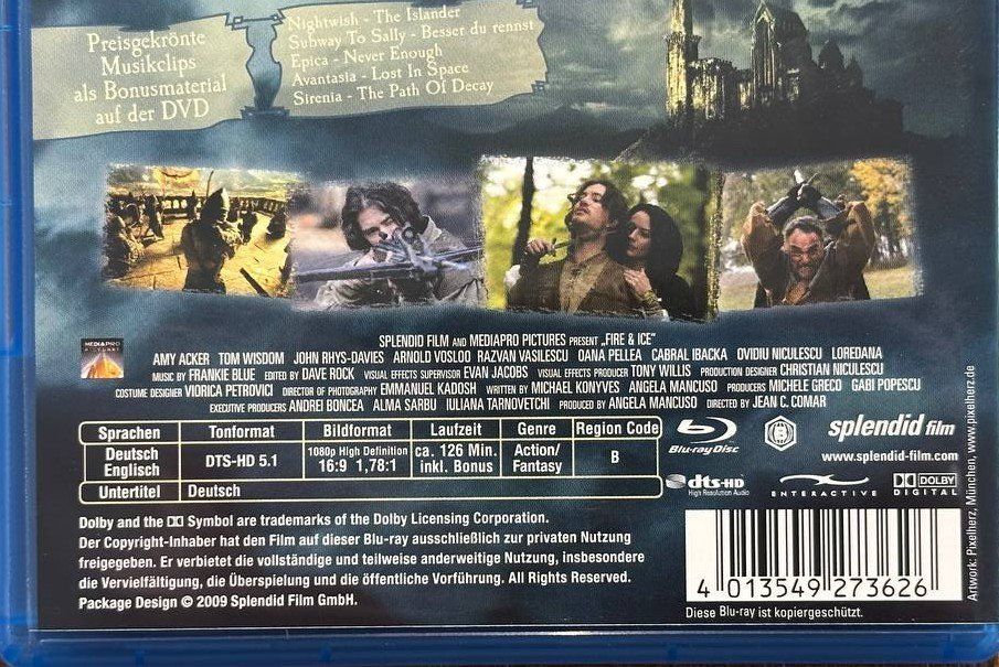 Tutti i DVDs: Fire & Ice Blu-ray-Action-Spektakel – Usato da Beringen venduto da Mantafisch1 2
