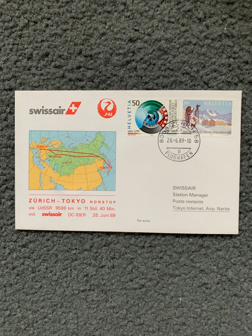 Tutti i francobolli: 4 Erstflugcouverts (Swissair) – Usato da Wettingen venduto da Ecaramel 1
