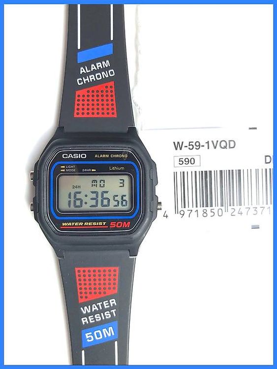 Casio W-59-1-VQD, neu, modifiziert mit neuem Casio Armband | Kaufen auf ...