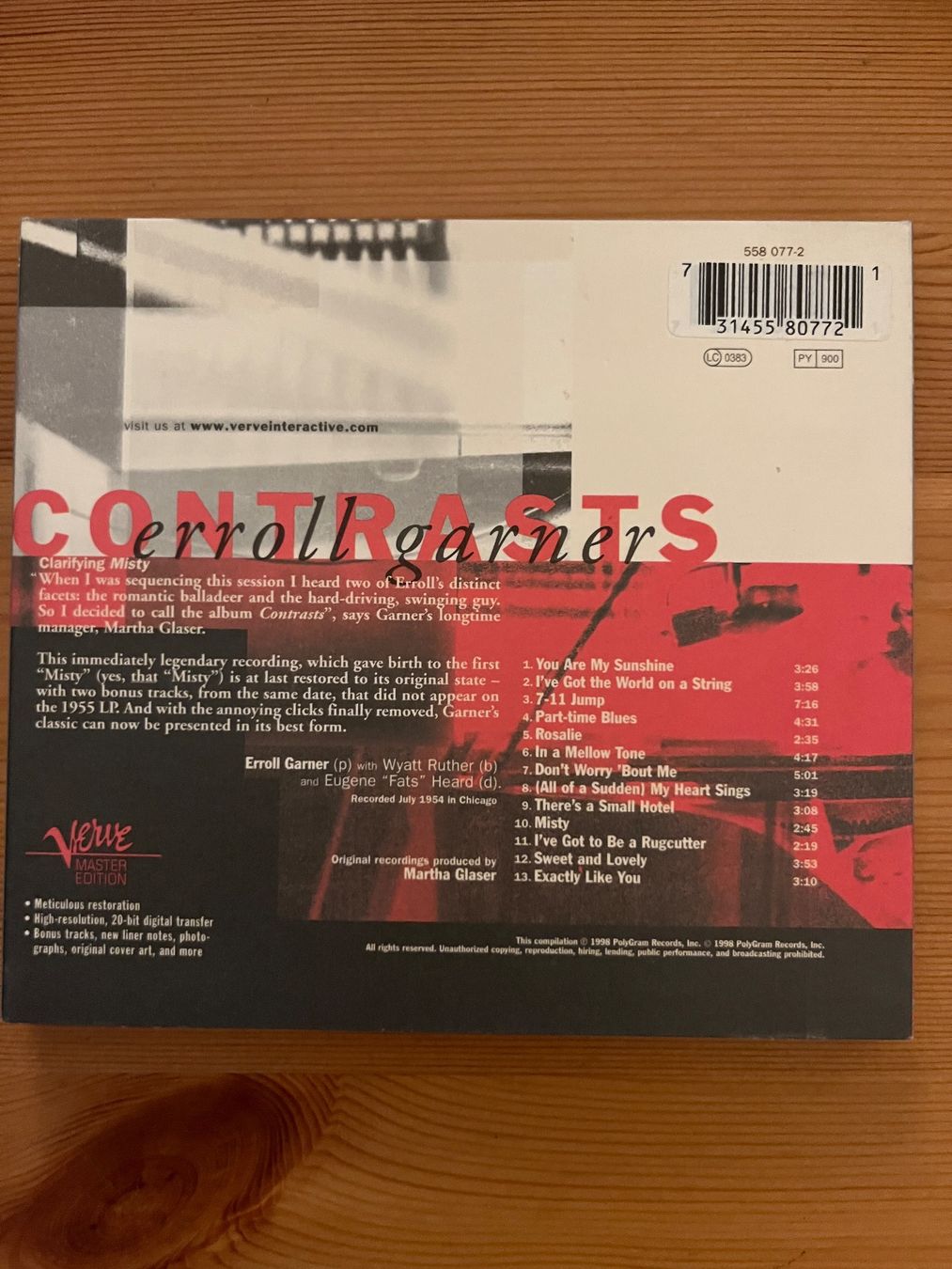 CDs: ERROLL GARNER - CONTRASTS – Gebraucht aus Lausanne von sbar224 1