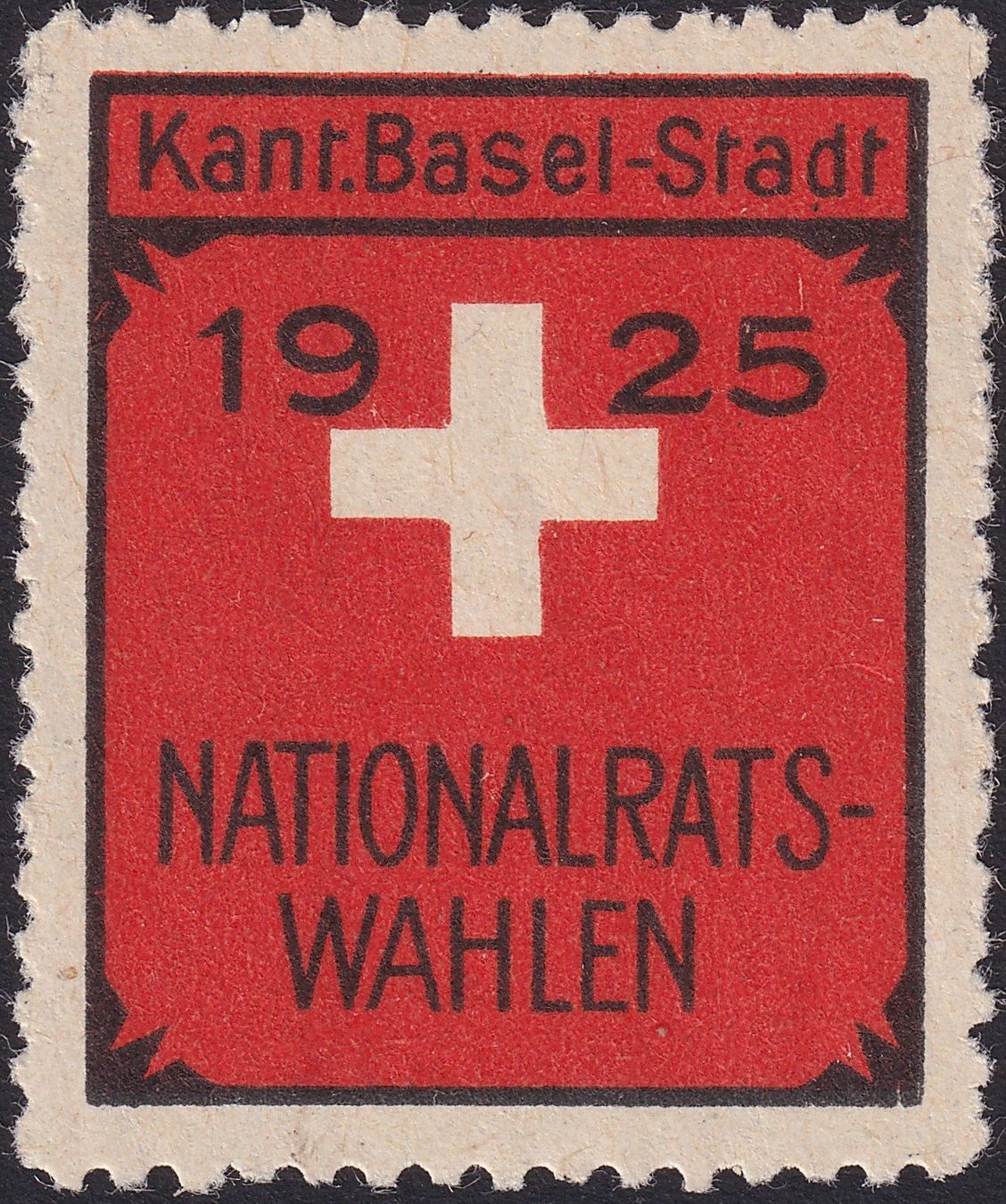 Tutti i francobolli: 1925, rote Marke: Nationalrats-Wahlen BASEL (Vignette) – Usato da Sursee venduto da Luzernerraute