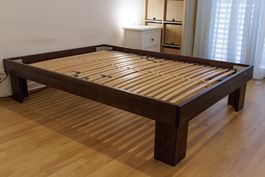 Hasena Bettrahmen und Lattenrost 140x200 Massivholz dunkel