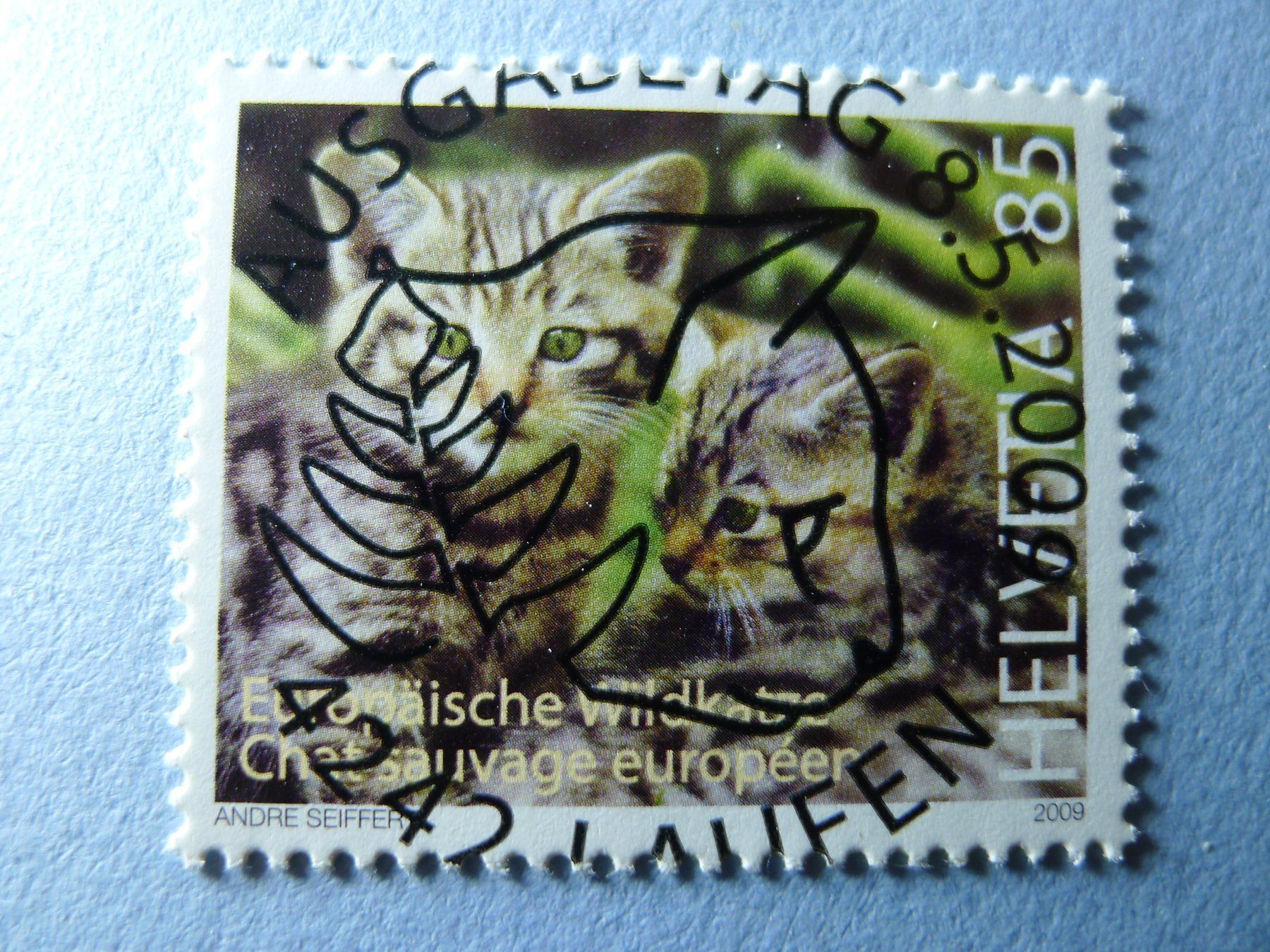 Alle Briefmarken: 2009 Nr. 1313 Sondermarke Wildkatze – Gebraucht aus Dagmersellen von sli72