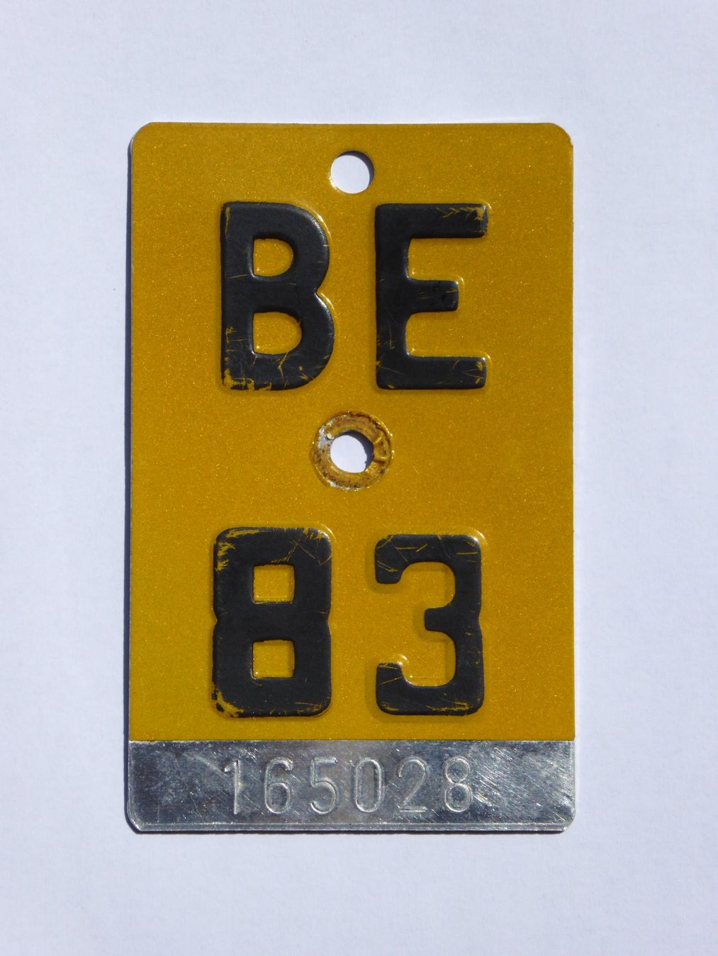Schilder: Velonummer (Mofa) BE 83 – Gebraucht aus Stadel-Winterthur von Puch1953