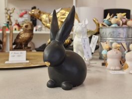 Porzellan Häschen Schwarz Gold