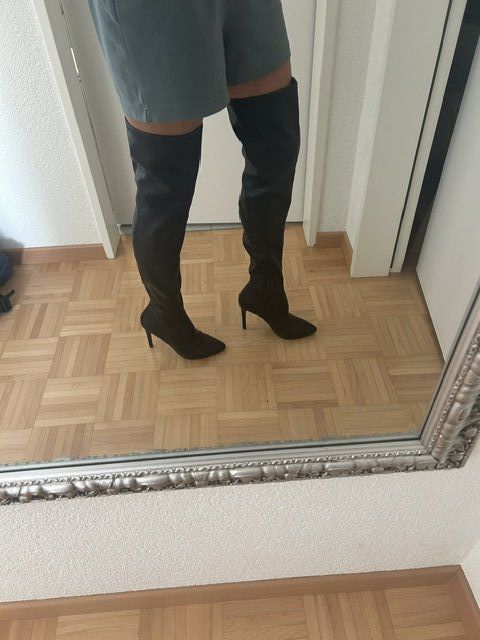 Scarpe da donna: Overknee, High-heels, schwarz, Leder – Nuovo (secondo la descrizione) da Dietlikon venduto da 621990 1