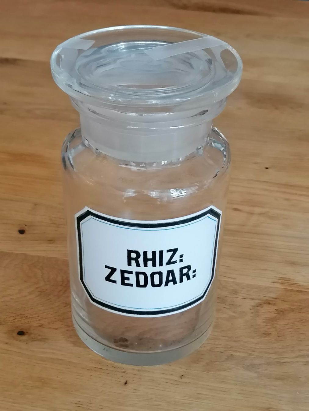 Accessori da laboratorio: Glas Apothekerflasche "Rhiz: Zedoar:" – Usato da Basel venduto da vintagecollector