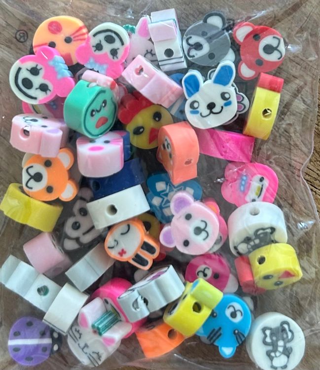 Fimo Bastelperlen Tier Motive 50Stk (Neu und originalverpackt) in ...