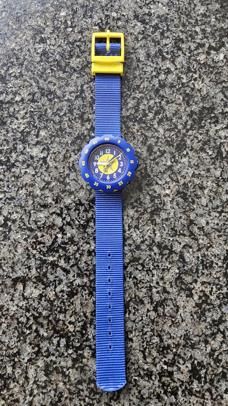 Flik Flak Orologi: Kinderuhr Flik Flak blau neu – Nuovo e nell'imballaggio originale da Weisslingen venduto da Sigib 1