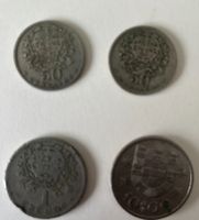 2 x 50 centavos 1947 et 1959, 10 escudos et 1 esc 1972 1930