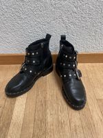Bronx Damen Leder Boots, Schwarz, Gr. 36