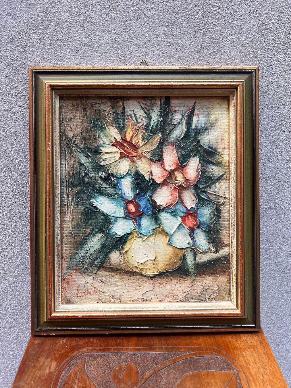 Dipinti: 4 Öl-Tempera-Gemälden mit Blumenmotiven – Usato da Riva San Vitale venduto da AM25 5