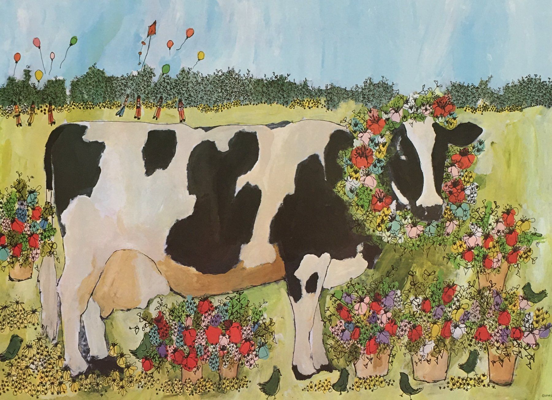 Grafica & Litografie: Susan Pear Meisel   "Cow"   Farboffsetlithographie – Usato da Nennigkofen venduto da Schamane75 3