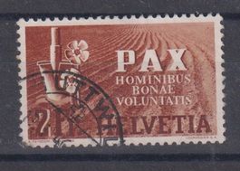 Schweiz: PAX Marke 1945 / 2 Fr. Spaten/Blumen / gestempelt