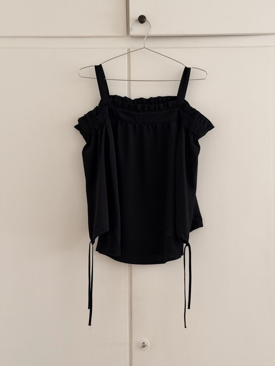 Comma Camicette: Bluse Comma schwarz Grösse 36 Schulterfrei mit Raffung – Usato da Zürich venduto da huegliariane 3
