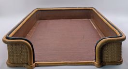 Vintage Rattan Schreibtisch-Ablage / Briefablage