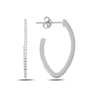 Ohrringe Mandel Zirkonia Pavé 925 Silber filigran zart