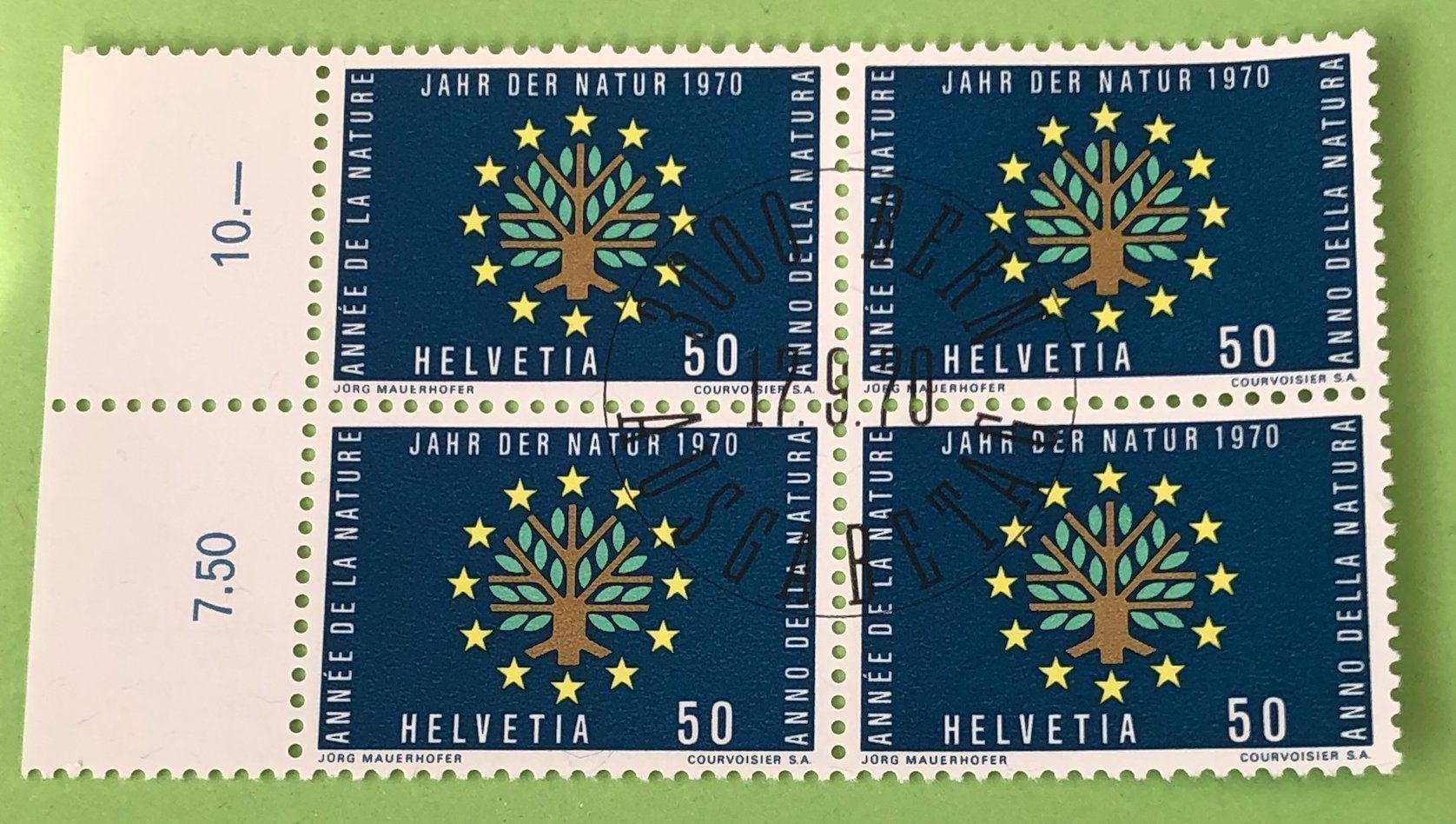 Tutti i francobolli: 4 er Block Nr.489 mit Vollstempel Bern – Usato da Aarau venduto da Billa007