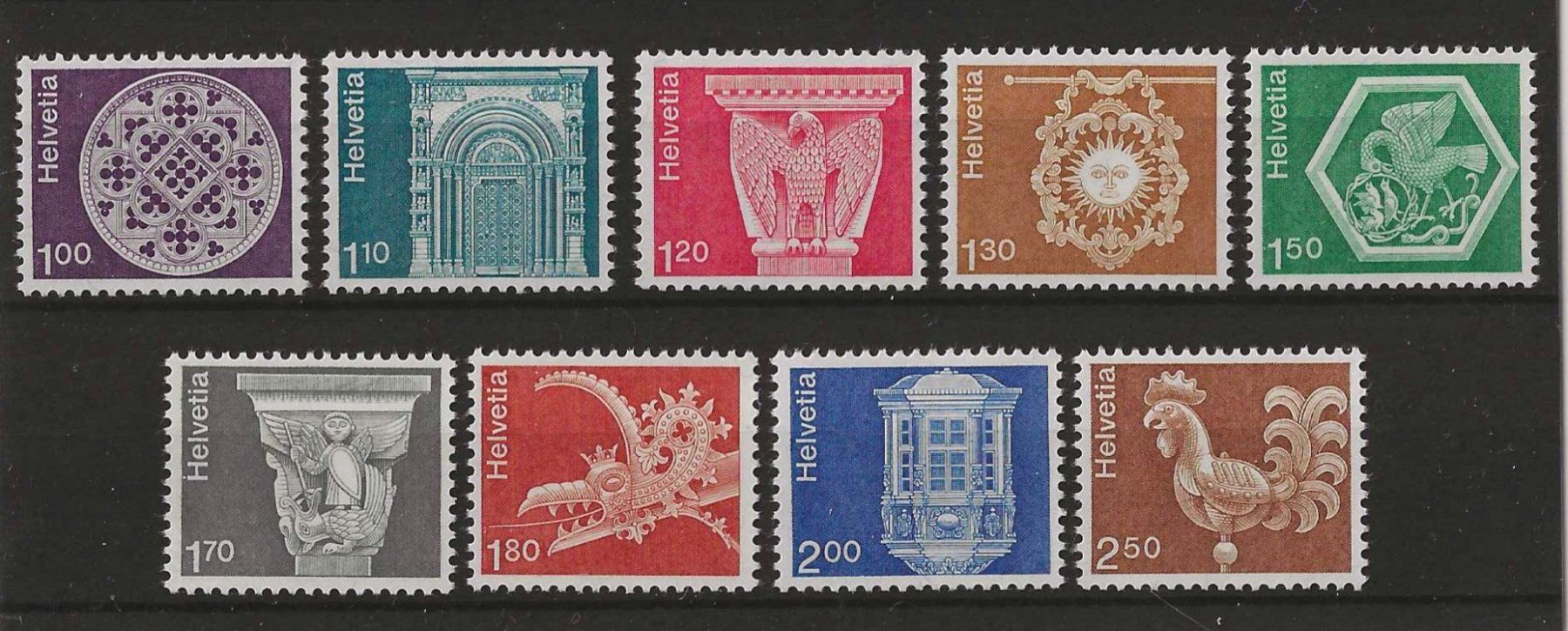 Tous les timbres: Serie Architektur 1973/75 Postfrisch** – D'occasion à Zürich par Philacat11