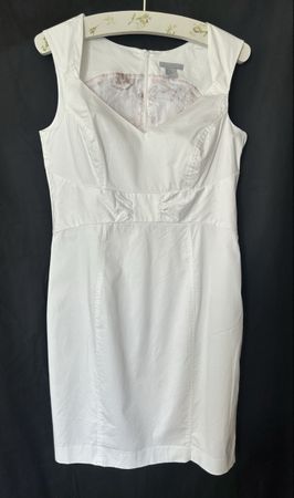 H&M summer dress, size 40, white, cotton blend, new!