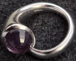 Handgefertigter Bernhard-Müller-Ring - 925 Silber, Amethyst
