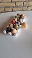 13 Vintage Naturstein Eier Marmor Onyx mit Eierhalter