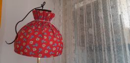 Lampenschirm rot Edelweiss Stoff Vintage 60er Jahre Look ...