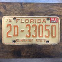 🇺🇸 1975 Vintage U.S. Autoschild - Florida 2D-33050