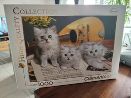1000er Teile Puzzle Clementoni mit Katzenmotiv