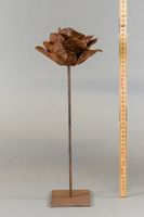 Dekorativer Kerzenständer - Rose aus Metall Rostoptik 400mm