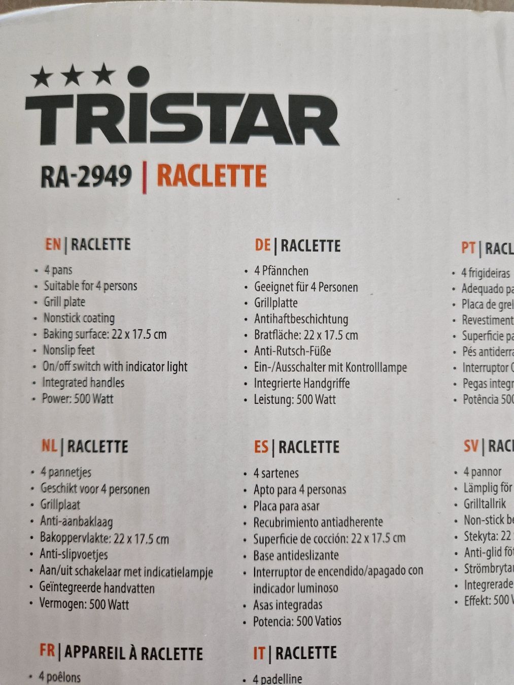 Küchengeräte: 4er Raclette klein / TRISTAR RA-2949 – Neu und originalverpackt aus Rupperswil von lenzburg02 2