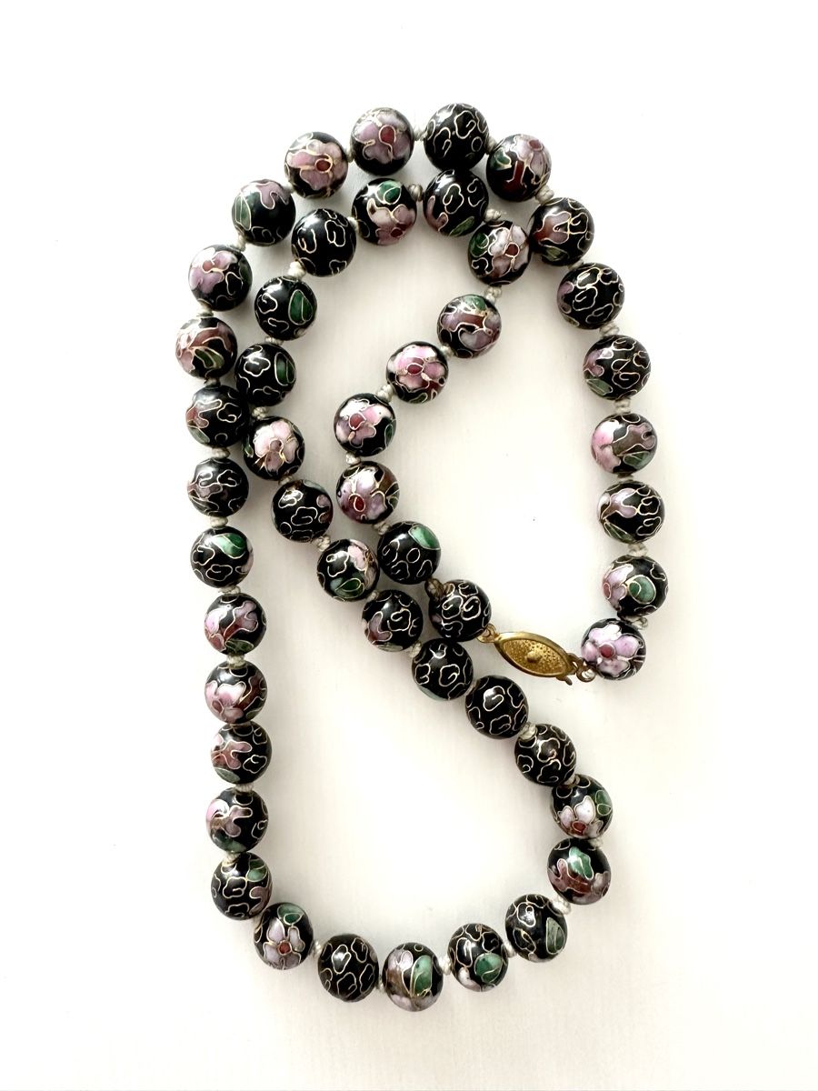 Catenine: Retro Cloisonné Champlevé Perlenkette 1940 – Usato da Affoltern am Albis venduto da Sveta75