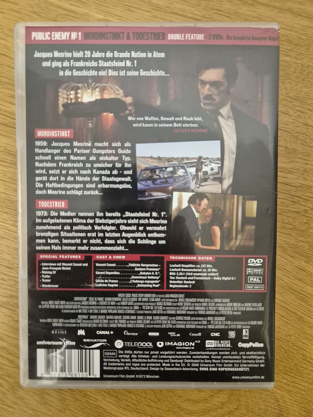 Tutti i DVDs: DVD Public Enemy No. 1 - Vincent Cassel - Thriller – Usato da Bogis-Bossey venduto da VNT-GE.ch 1