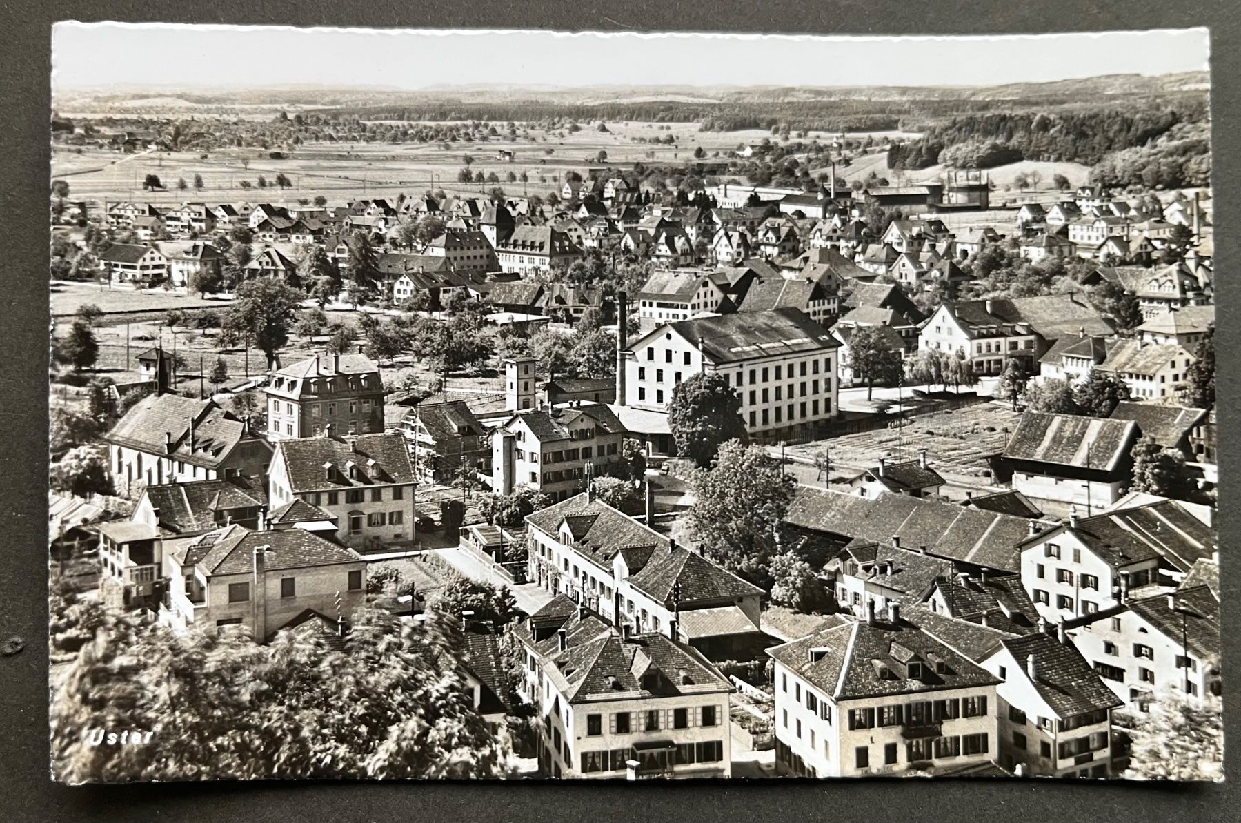 Ansichtskarten: Uster ZH/ Ortsansicht ca, 1950 – Gebraucht aus Ostermundigen von DaxKarten-75